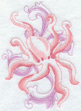 Octopus with Baroque Background