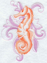 Seahorse with Baroque Background