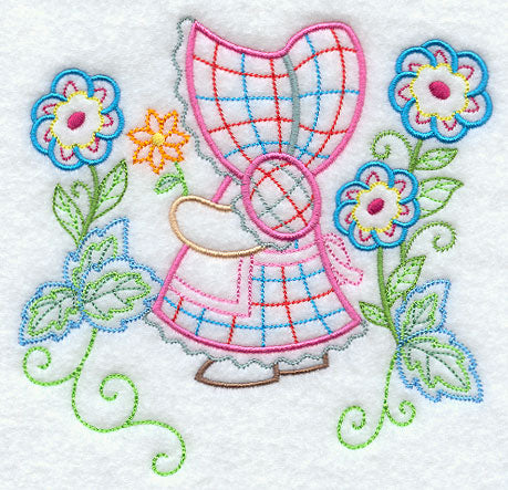 Sunbonnet Sue in the Flowers