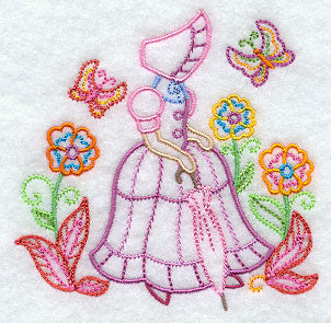 Umbrella Girl in the Garden