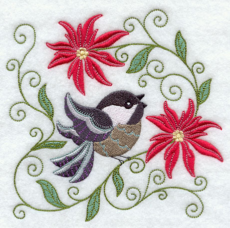 Christmas Chickadee Blossoms