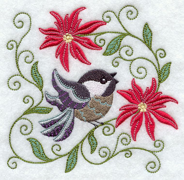 Christmas Chickadee Blossoms