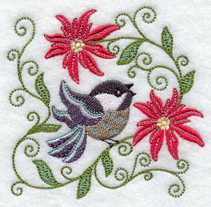 Christmas Chickadee Blossoms