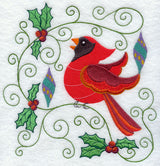 Christmas Cardinal & Holly