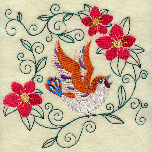 Poinsettias & Sparrow