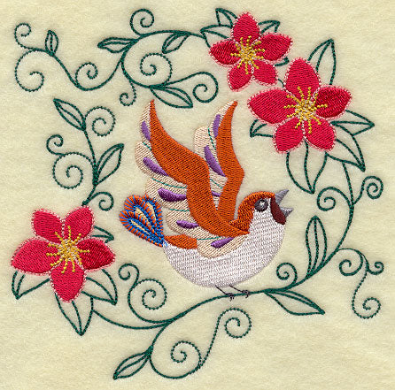 Poinsettias & Sparrow