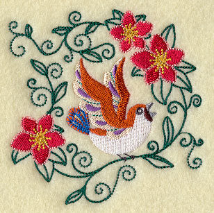 Poinsettias & Sparrow