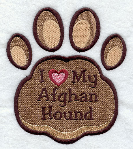 I Love My Afghan Hound Pawprint