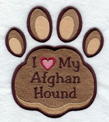 I Love My Afghan Hound Pawprint