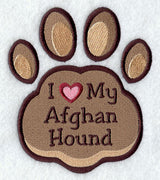 I Love My Afghan Hound Pawprint