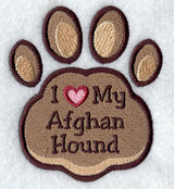 I Love My Afghan Hound Pawprint