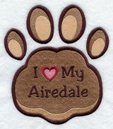 I Love My Airedale Pawprint