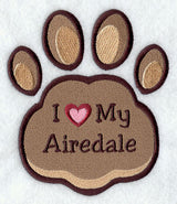 I Love My Airedale Pawprint