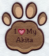 I Love My Akita Pawprint