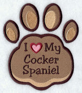 I Love My Cocker Spaniel Pawprint