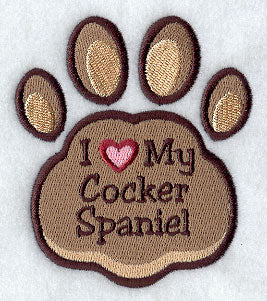 I Love My Cocker Spaniel Pawprint