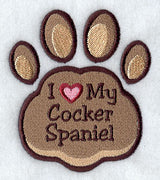 I Love My Cocker Spaniel Pawprint