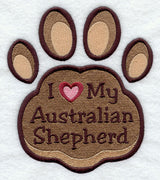 I Love My Australian Shepherd Pawprint