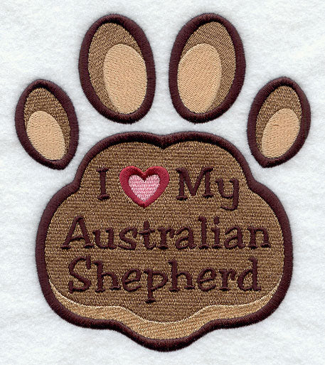 I Love My Australian Shepherd Pawprint