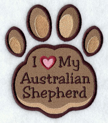 I Love My Australian Shepherd Pawprint