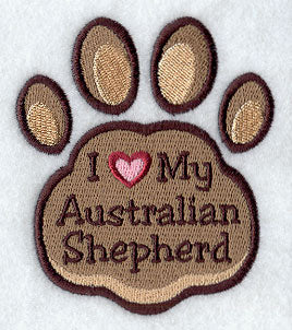 I Love My Australian Shepherd Pawprint