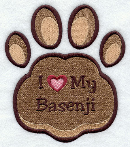 I Love My Basenji Pawprint