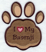 I Love My Basenji Pawprint