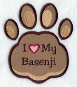 I Love My Basenji Pawprint