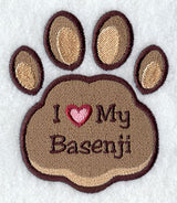 I Love My Basenji Pawprint