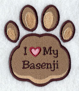 I Love My Basenji Pawprint