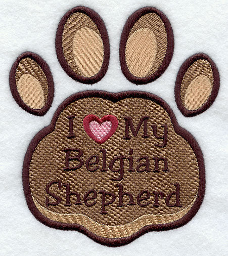 I Love My Belgian Shepherd Pawprint
