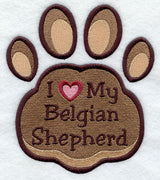 I Love My Belgian Shepherd Pawprint