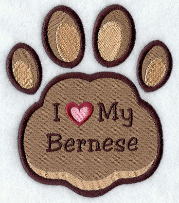 I Love My Bernese Pawprint