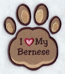 I Love My Bernese Pawprint