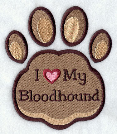 I Love My Bloodhound Pawprint