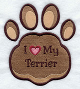 I Love My Terrier Pawprint