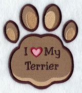 I Love My Terrier Pawprint