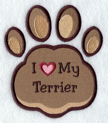 I Love My Terrier Pawprint