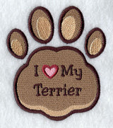 I Love My Terrier Pawprint