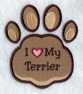 I Love My Terrier Pawprint