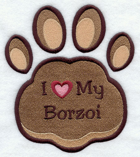 I Love My Borzoi Pawprint