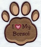 I Love My Borzoi Pawprint