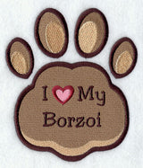 I Love My Borzoi Pawprint