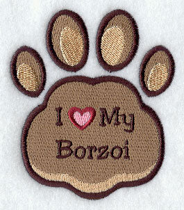 I Love My Borzoi Pawprint