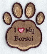 I Love My Borzoi Pawprint