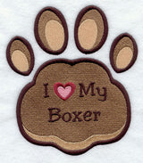 I Love My Boxer Pawprint