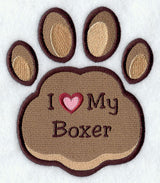I Love My Boxer Pawprint