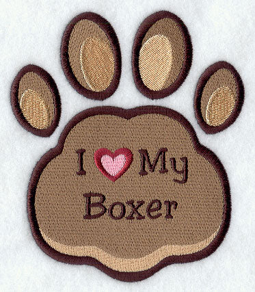 I Love My Boxer Pawprint