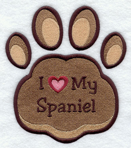 I Love My Spaniel Pawprint