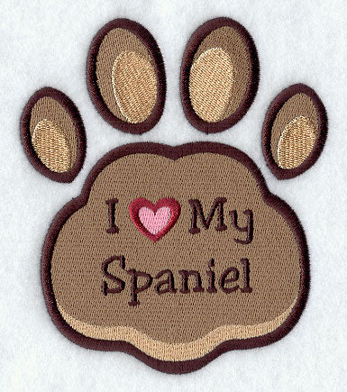 I Love My Spaniel Pawprint